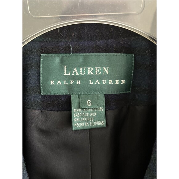 EUC Lauren Ralph Lauren vintage Wool Cashmere plaid Tartan Blazer Jacket Sz 6 - Picture 2 of 10